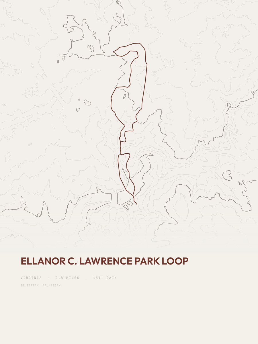 Ellanor C. Lawrence Park Loop Topographic print