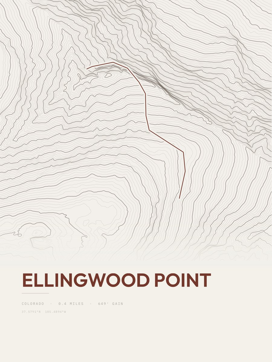 Ellingwood Point Topographic print