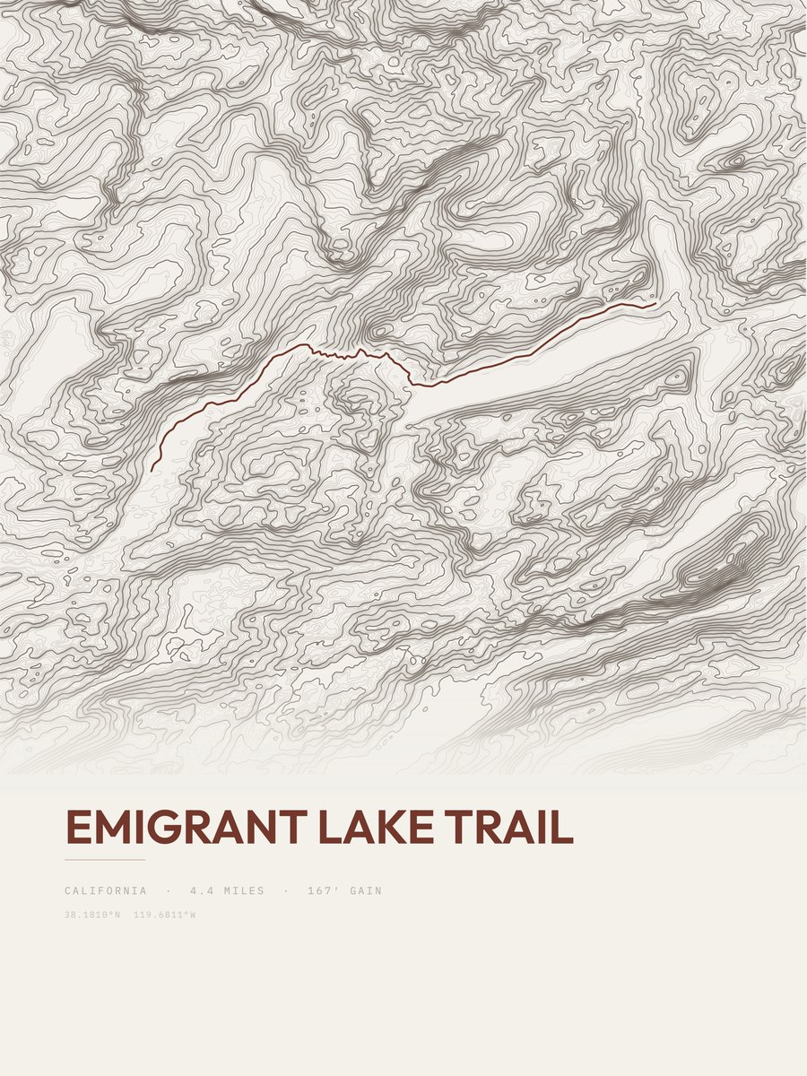 Emigrant Lake Trail Topographic print