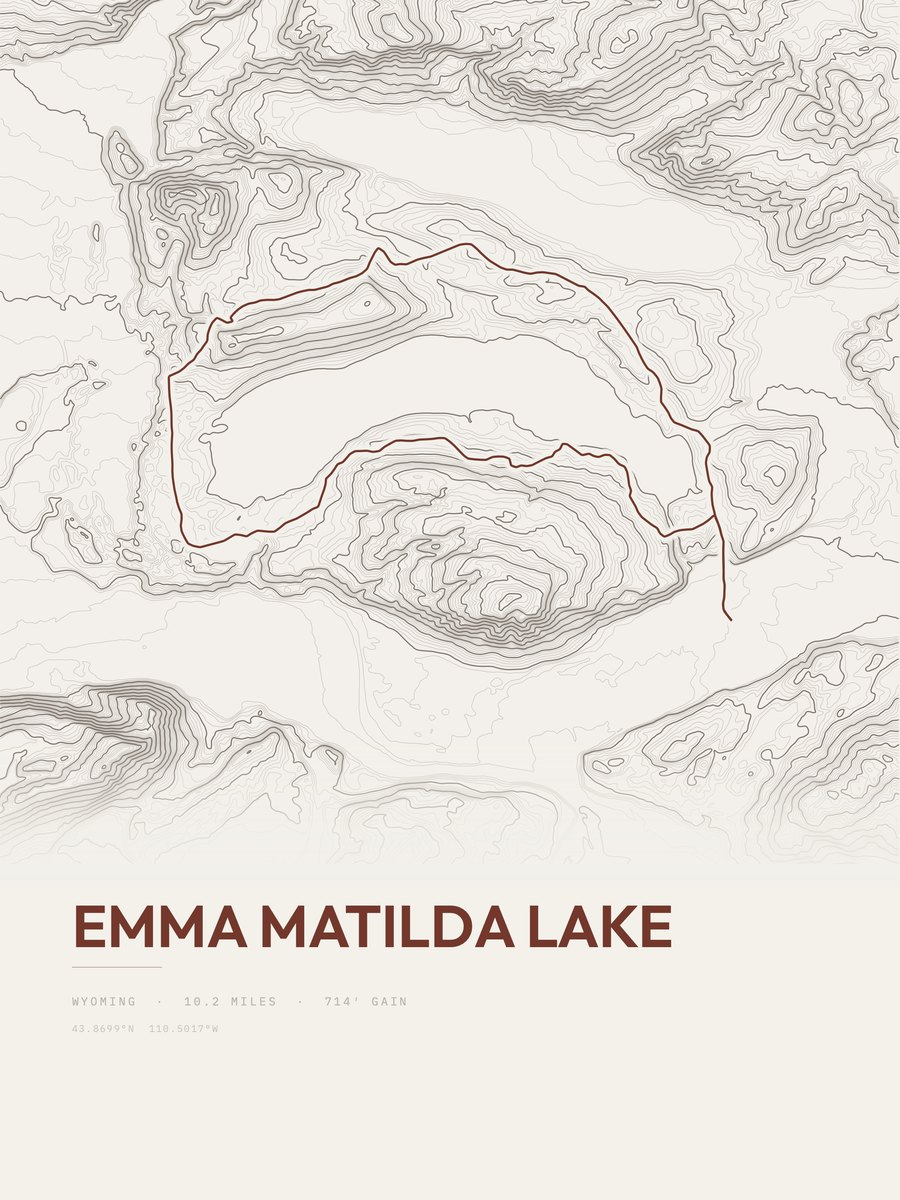 Emma Matilda Lake Topographic print