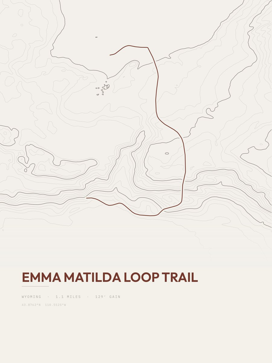 Emma Matilda Loop Trail topographic trail print