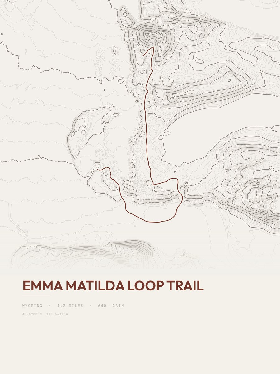 Emma Matilda Loop Trail Topographic print