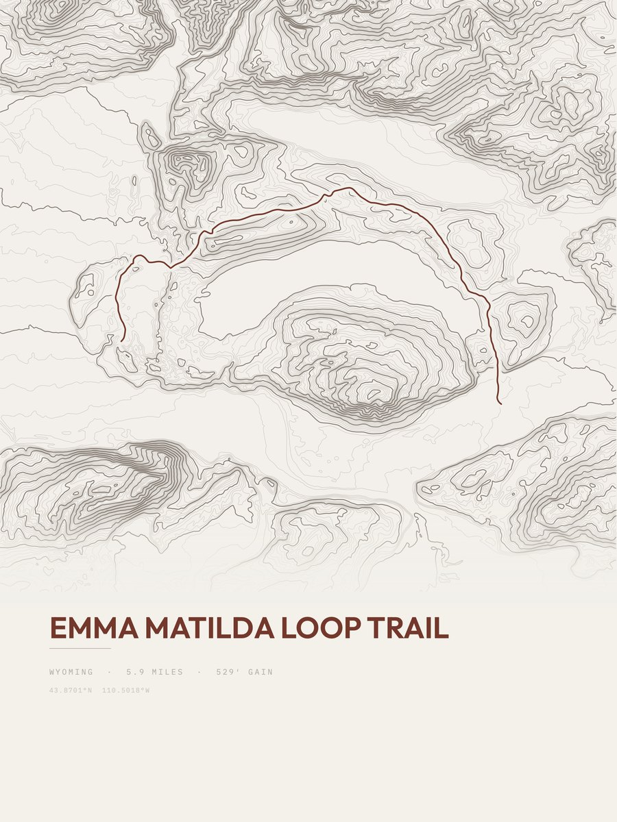 Emma Matilda Loop Trail Topographic print