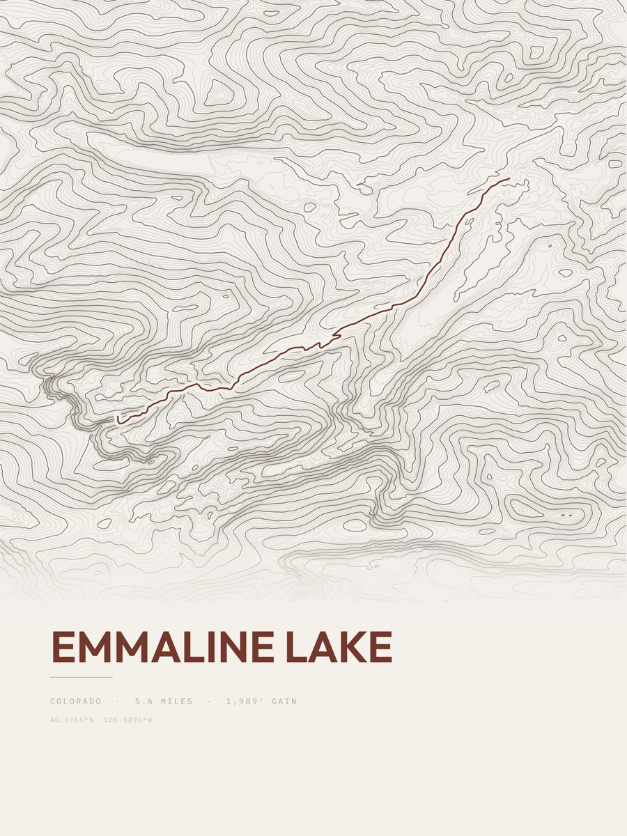 Emmaline Lake Topographic print