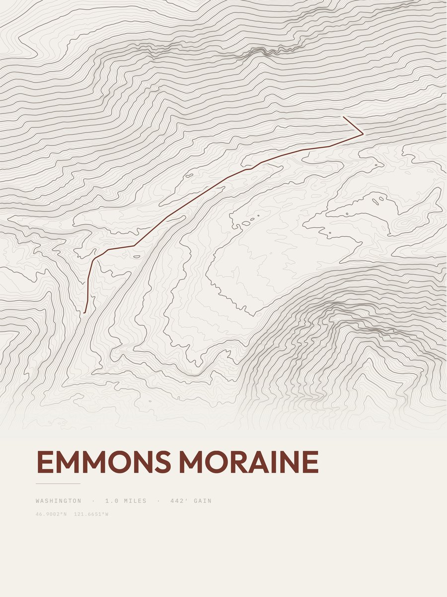 Emmons Moraine Topographic print