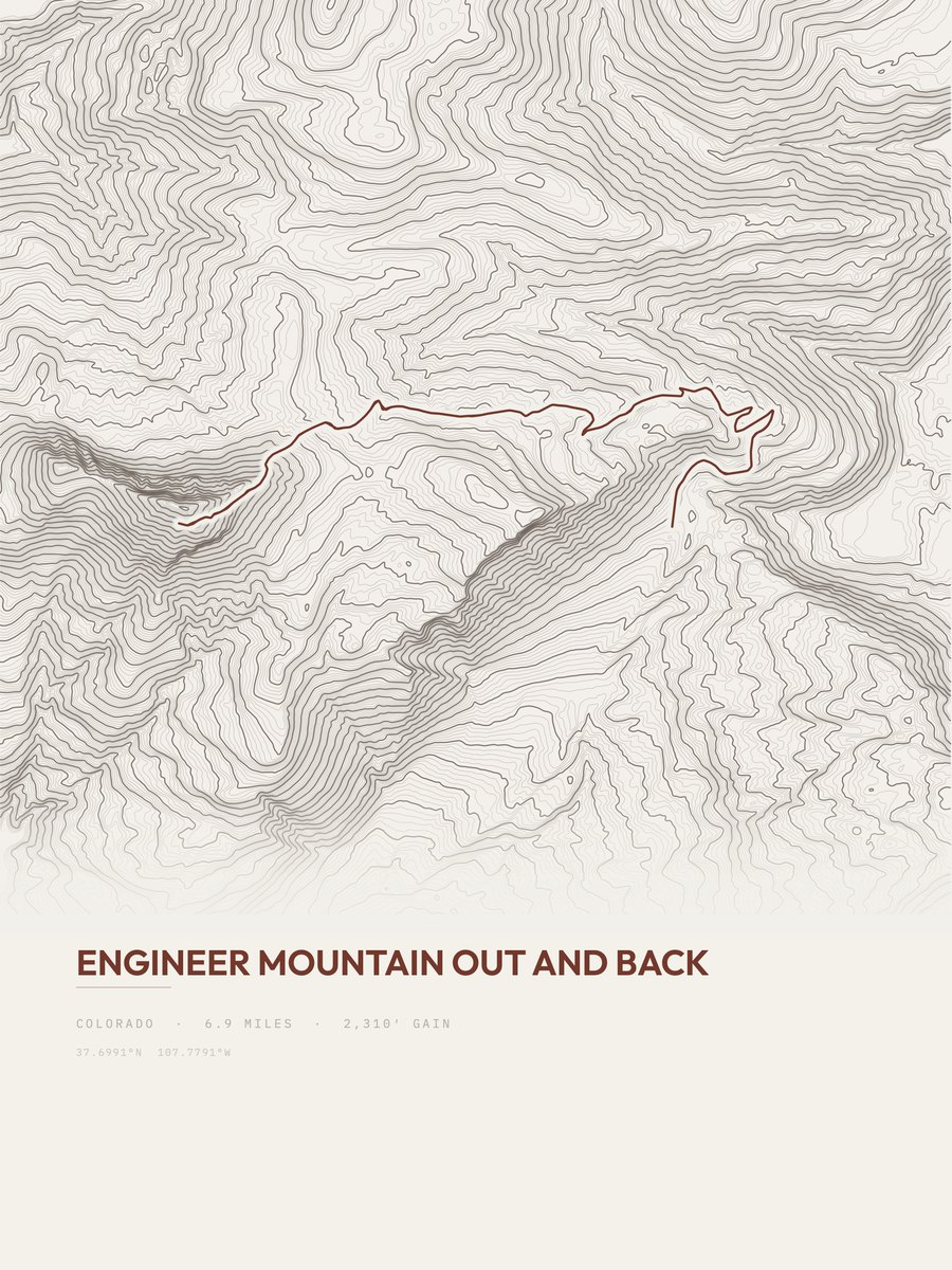 Engineer Mountain Topographic print