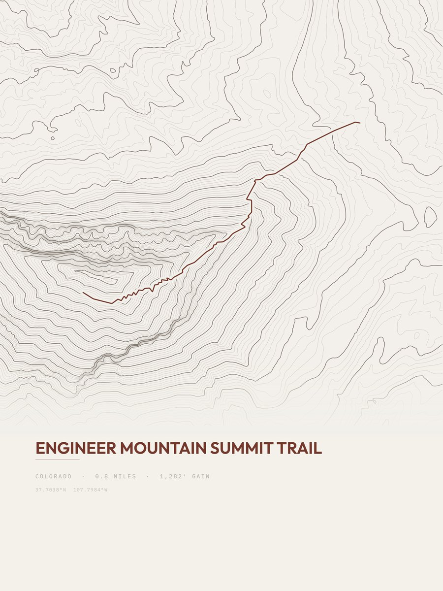 Engineer Mountain Summit Trail Topographic print