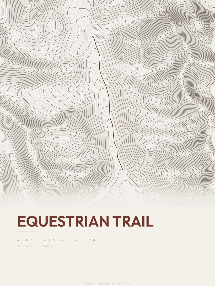 equestrian trail Topographic print