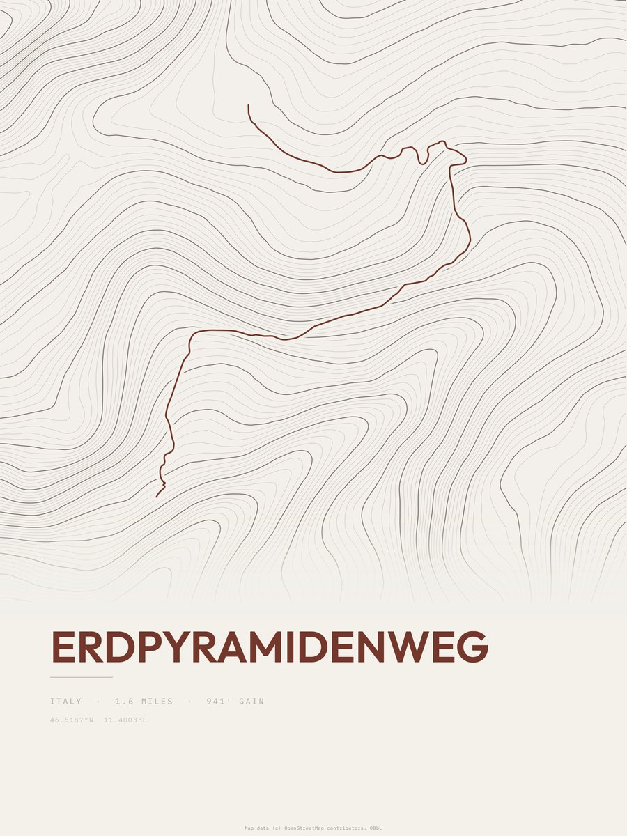 Erdpyramidenweg Topographic print