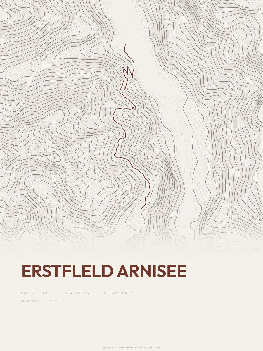 Erstfleld Arnisee Topographic print