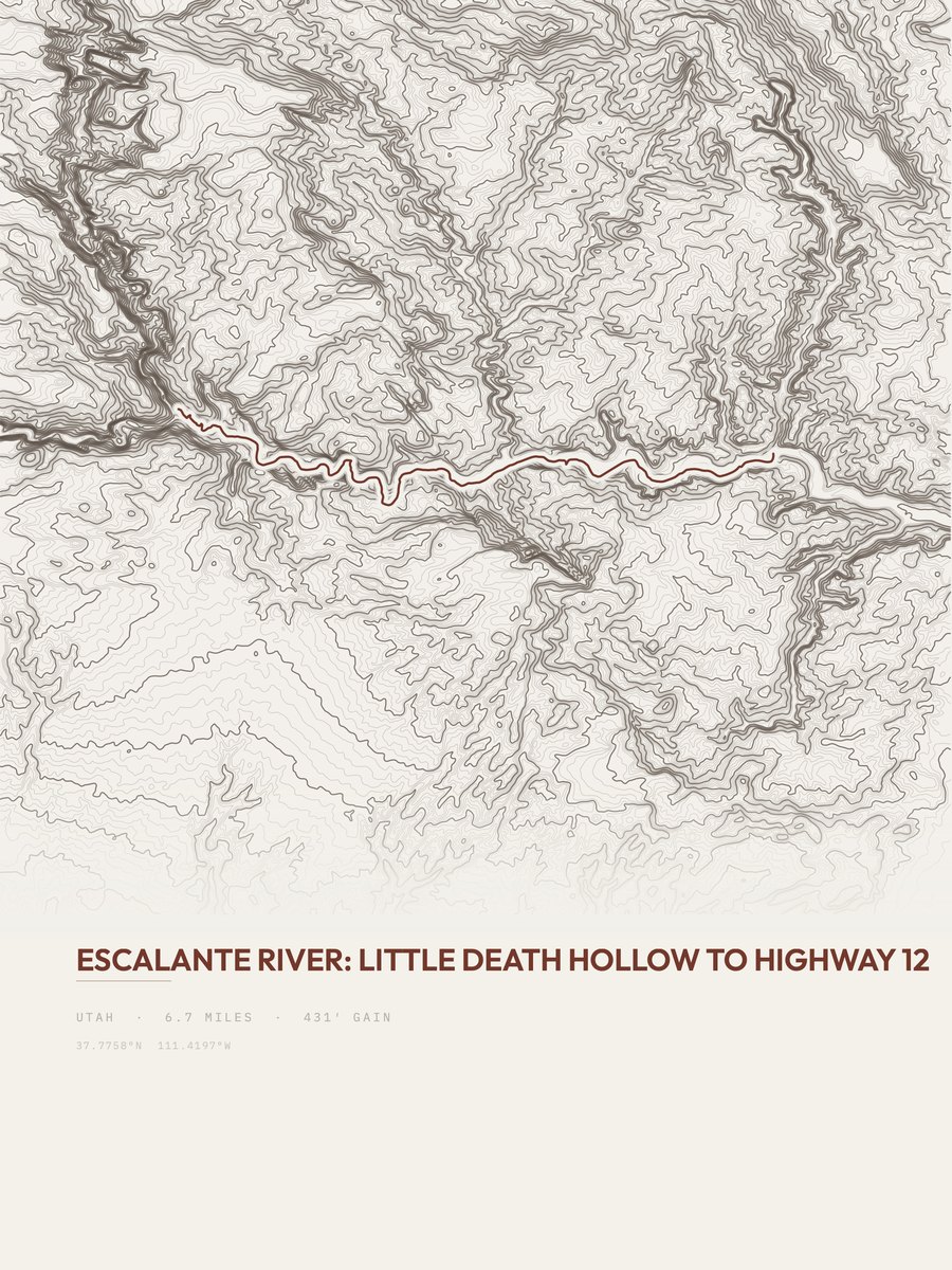 Escalante River Topographic print