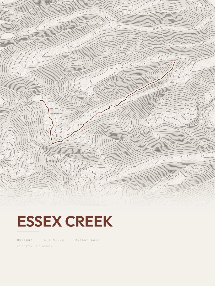 Essex Creek Topographic print