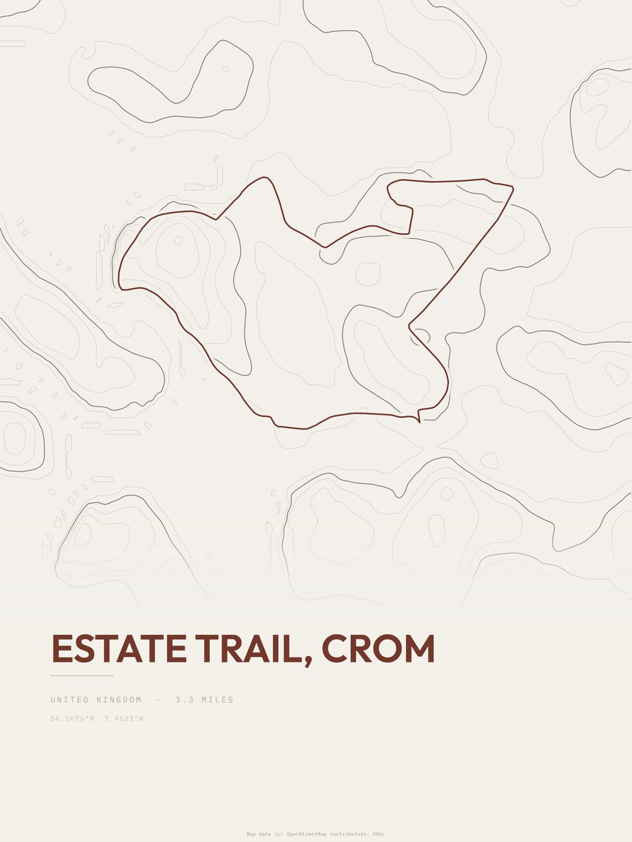 Estate Trail Topographic print