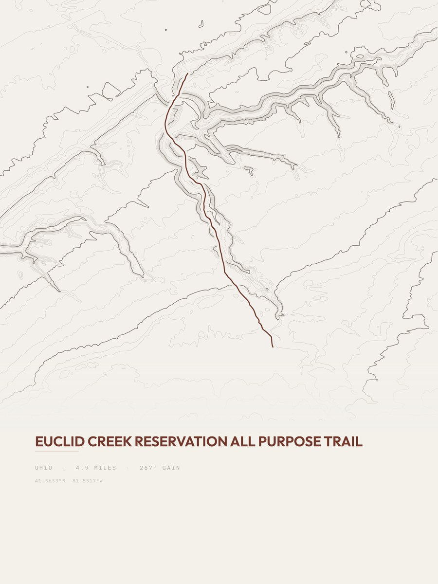 Euclid Creek Reservation Topographic print