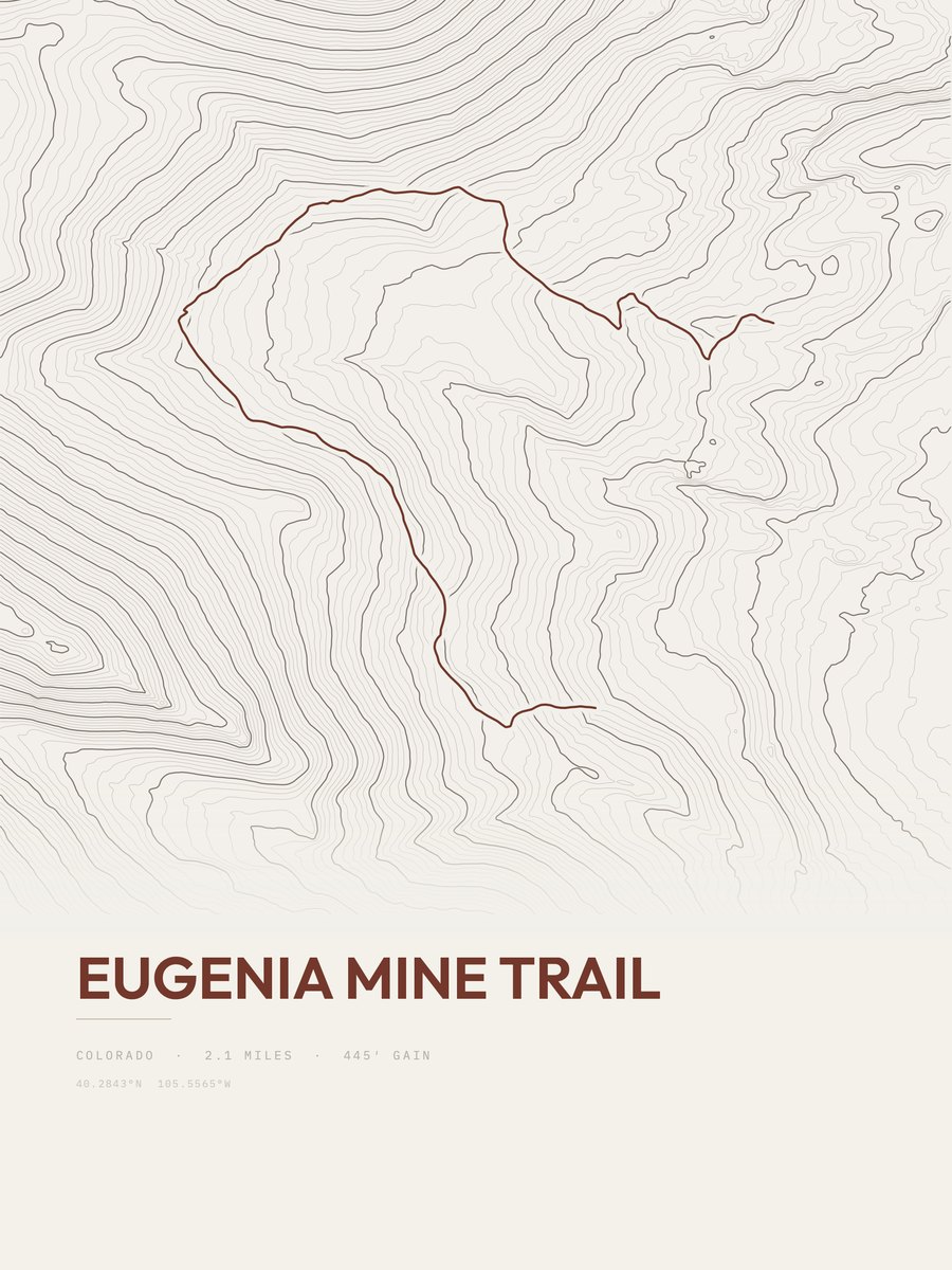 Eugenia Mine Trail Topographic print