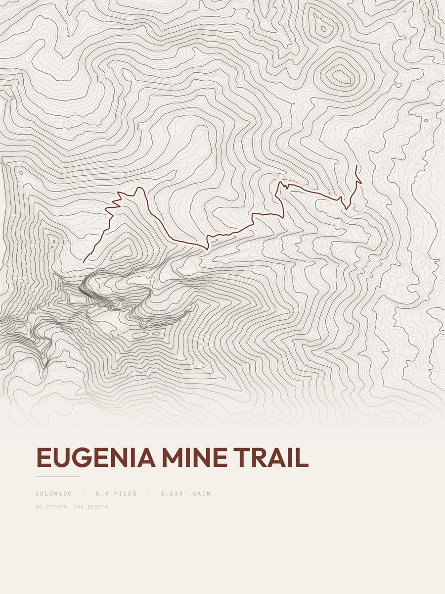Eugenia Mine Trail topographic trail print