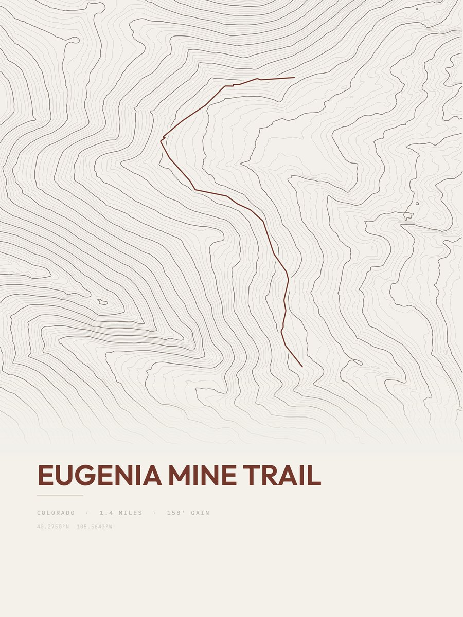 Eugenia Mine Trail topographic trail print