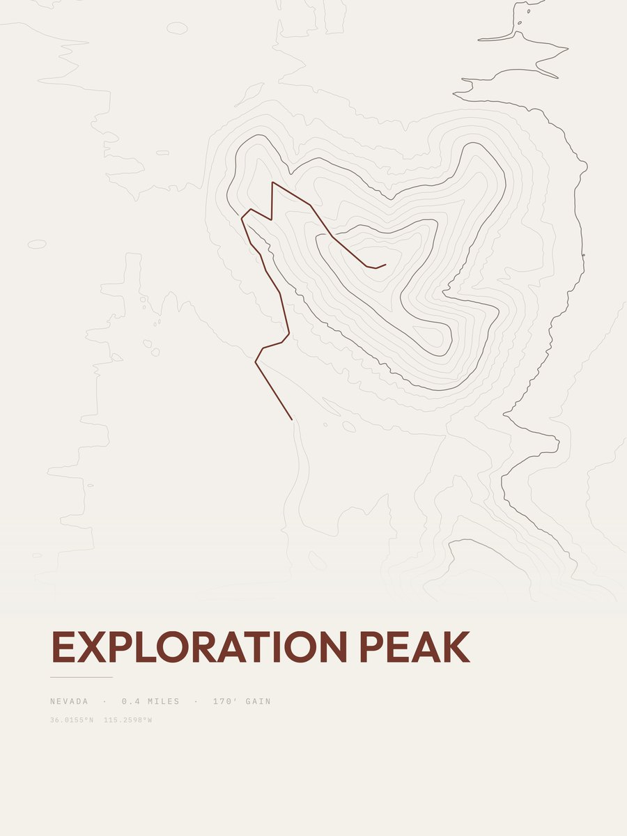 Exploration Peak Topographic print