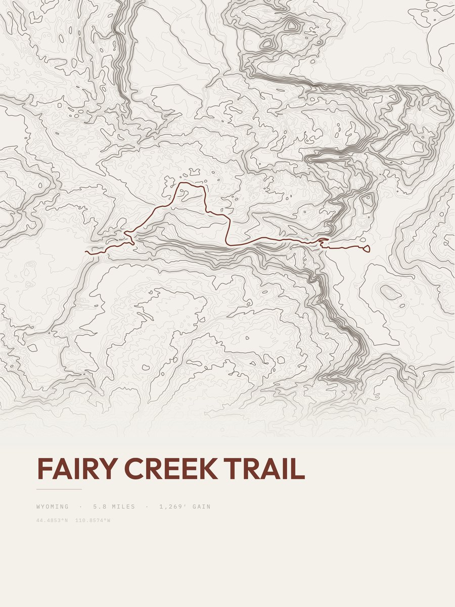 Fairy Creek Trail Topographic print