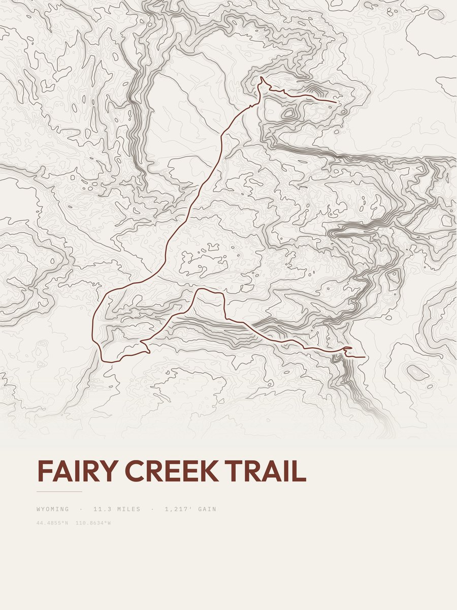 Fairy Creek Trail topographic trail print
