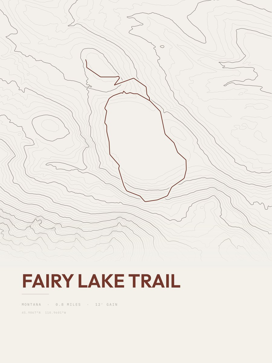 Fairy Lake Trail Topographic print