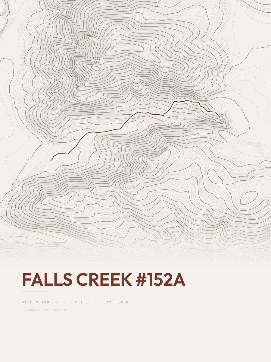 Falls Creek topographic trail print
