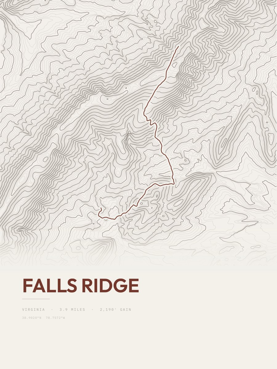 Falls Ridge Topographic print