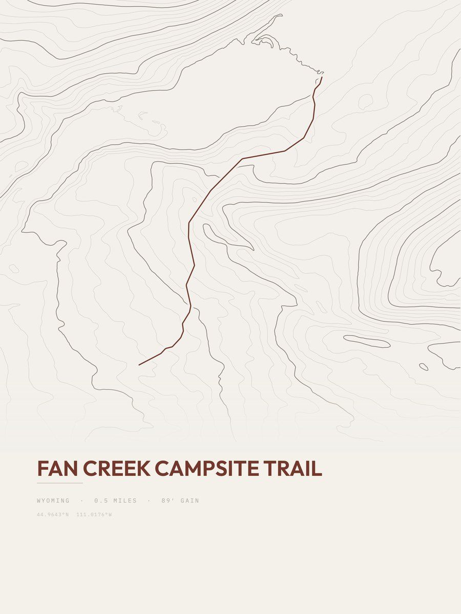 Fan Creek Campsite Trail Topographic print