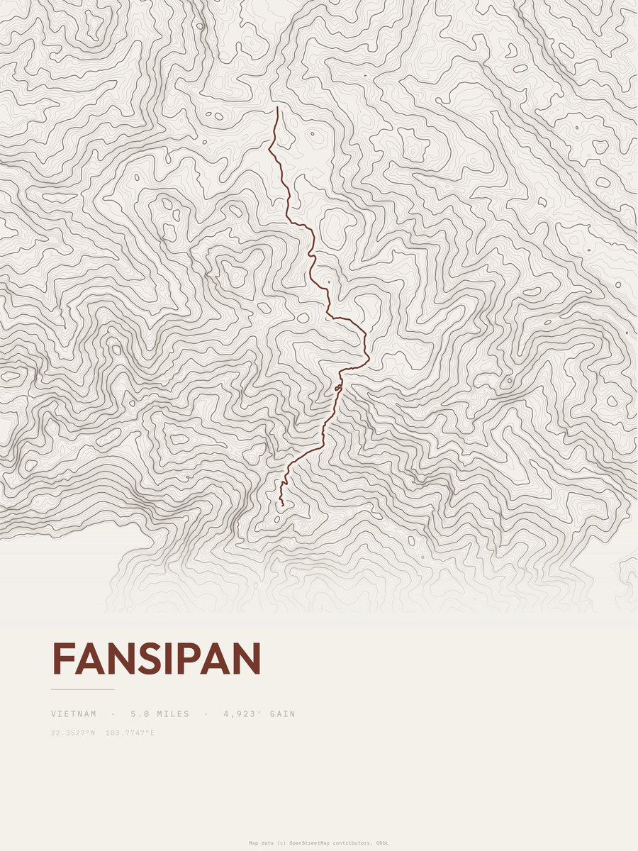 Fansipan Topographic print