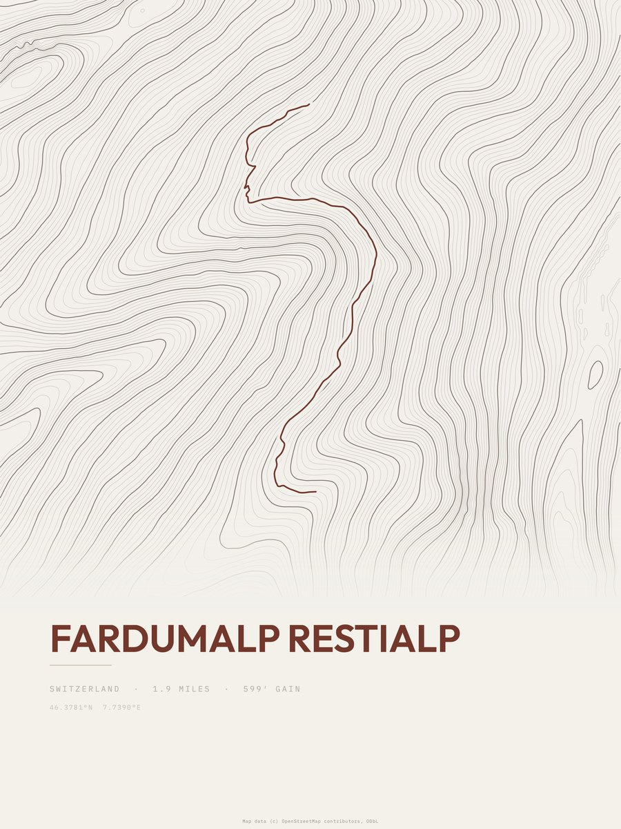 Fardumalp Restialp Topographic print