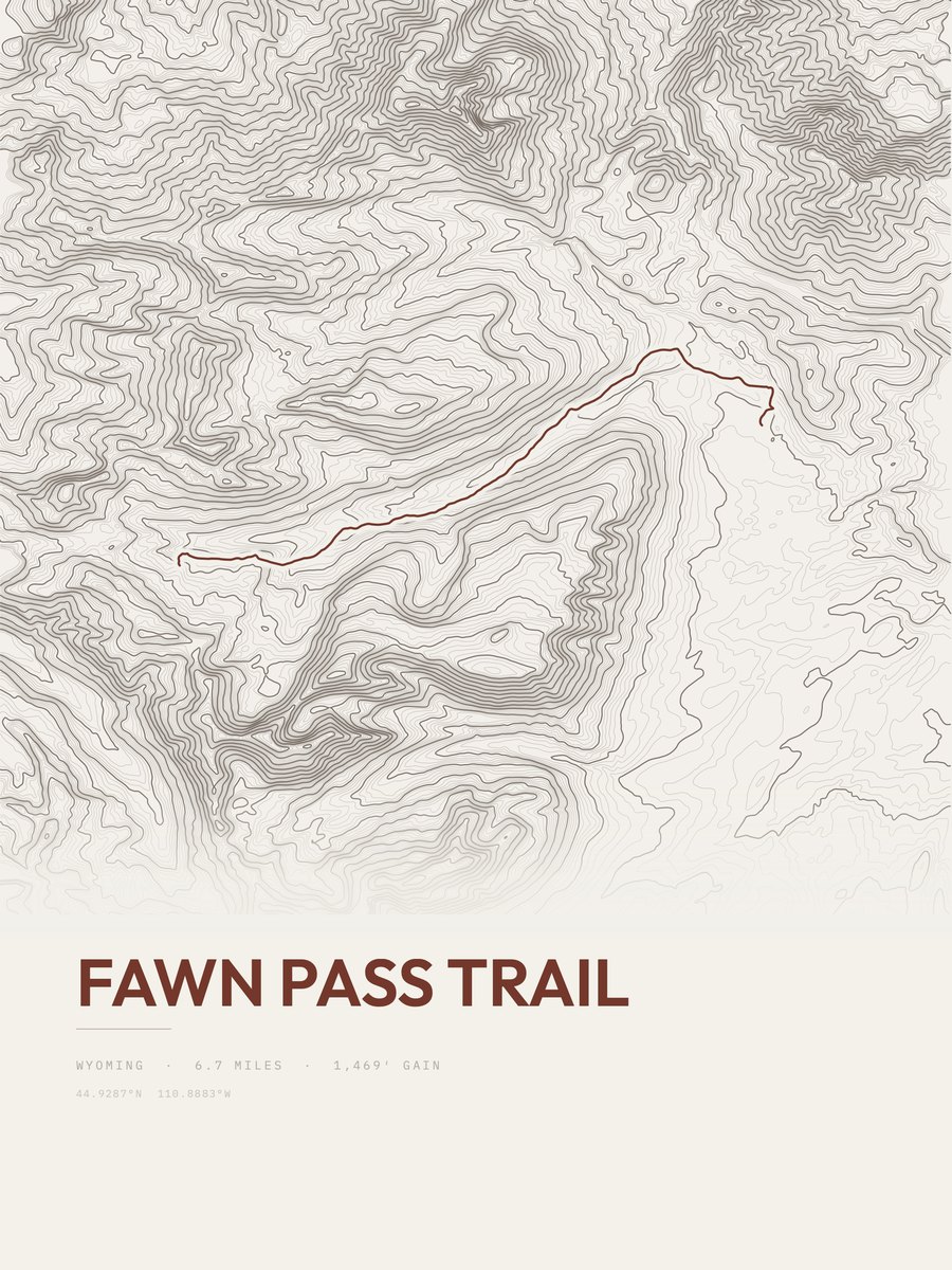 Fawn Pass Trail Topographic print