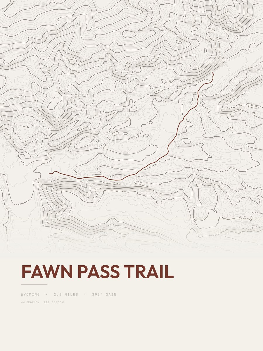 Fawn Pass Trail Topographic print