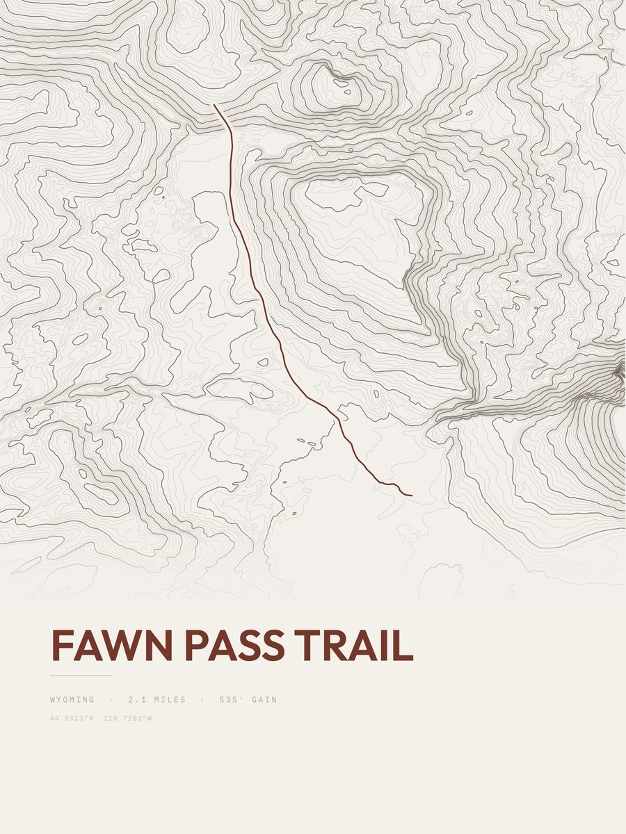 Fawn Pass Trail Topographic print