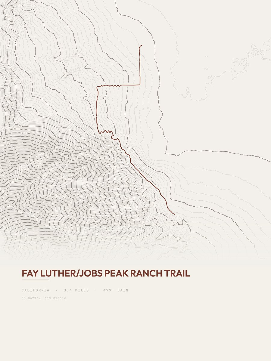 Fay Luther / Jobs Peak Ranch Trail Topographic print