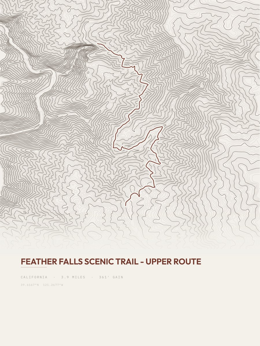 Feather Falls Scenic Trail Topographic print
