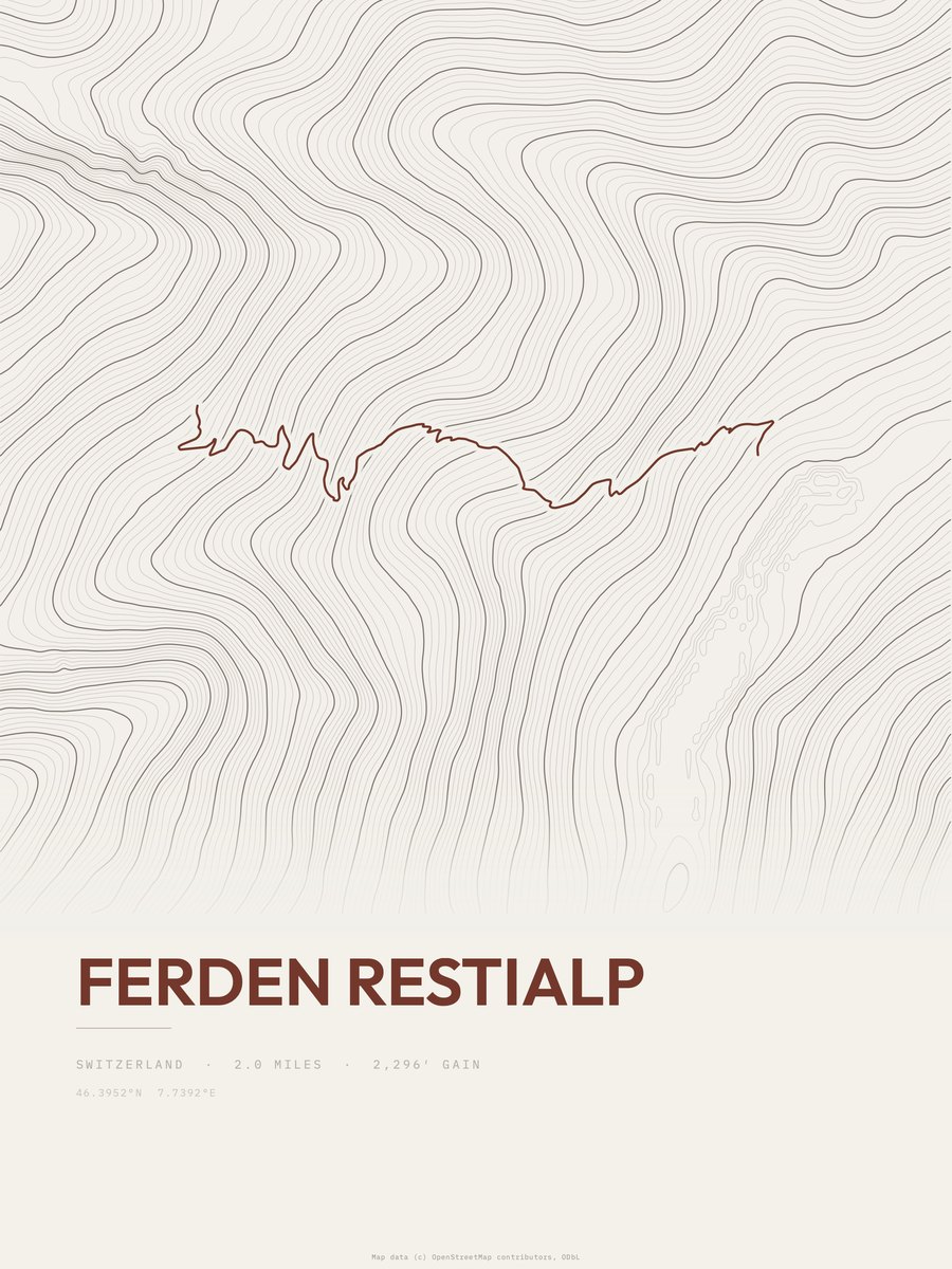 Ferden Restialp Topographic print
