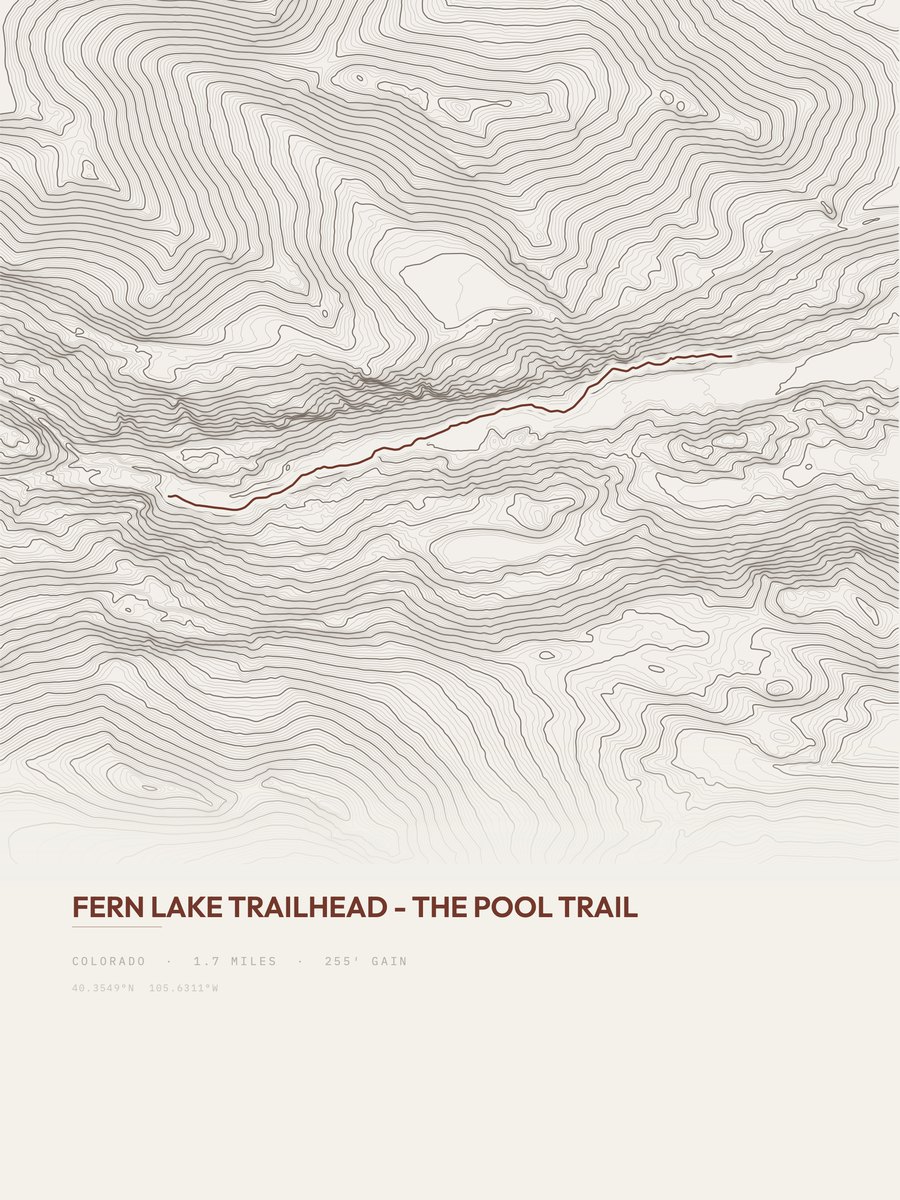 The Pool Trail topographic trail print