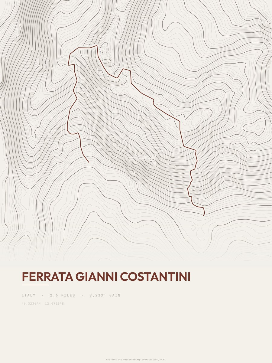 Ferrata Gianni Costantini Topographic print