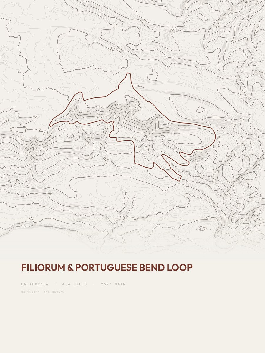 Filiorum & Portuguese Bend Loop Topographic print
