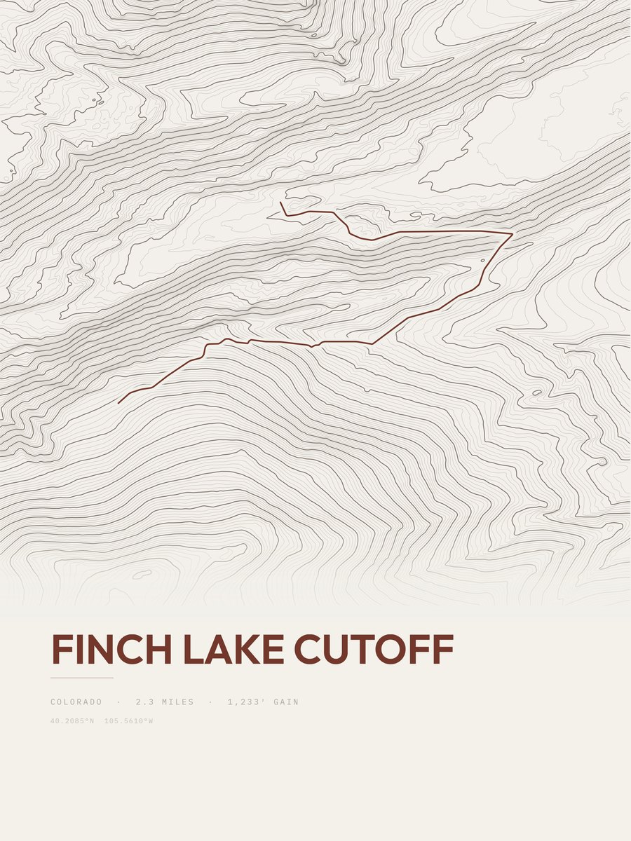 Finch Lake Cutoff Topographic print