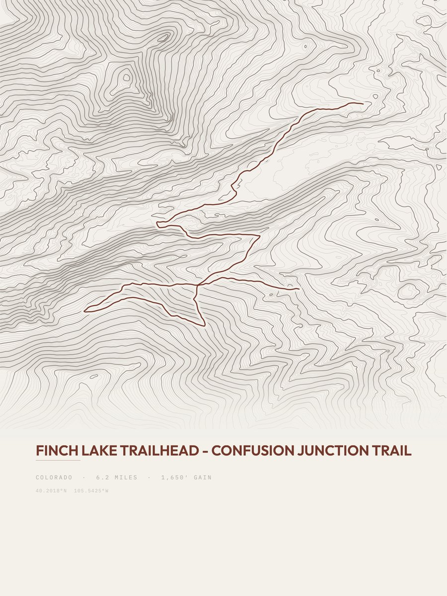 Confusion Junction Trail Topographic print
