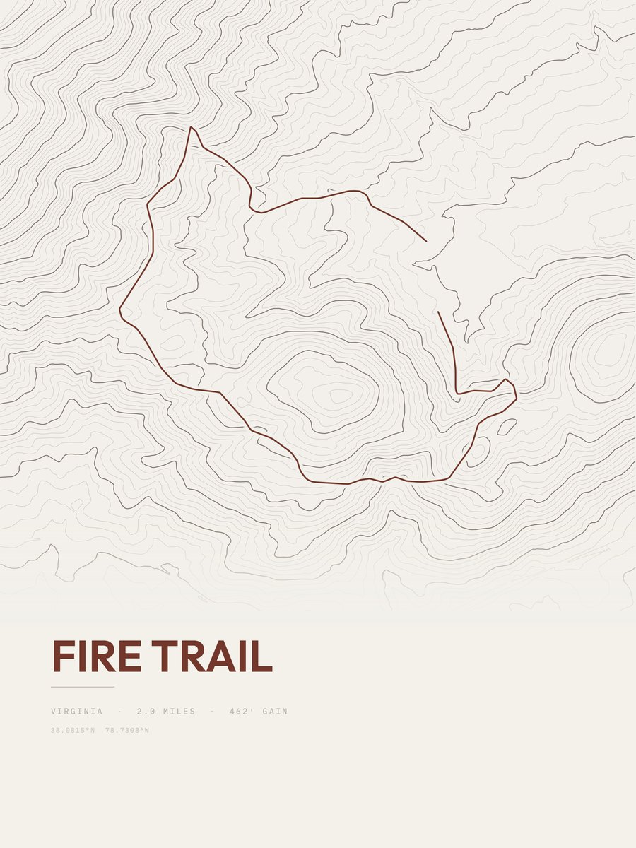 Fire Trail Topographic print
