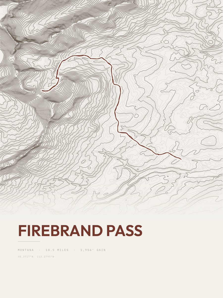 Firebrand Pass Topographic print