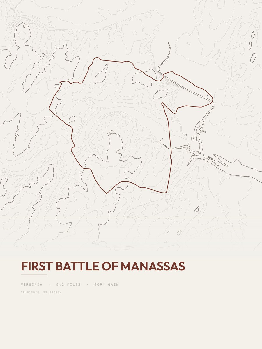 First Battle of Manassas Topographic print