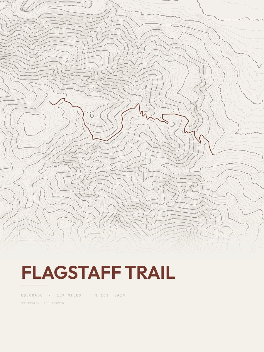 Flagstaff Trail Topographic print
