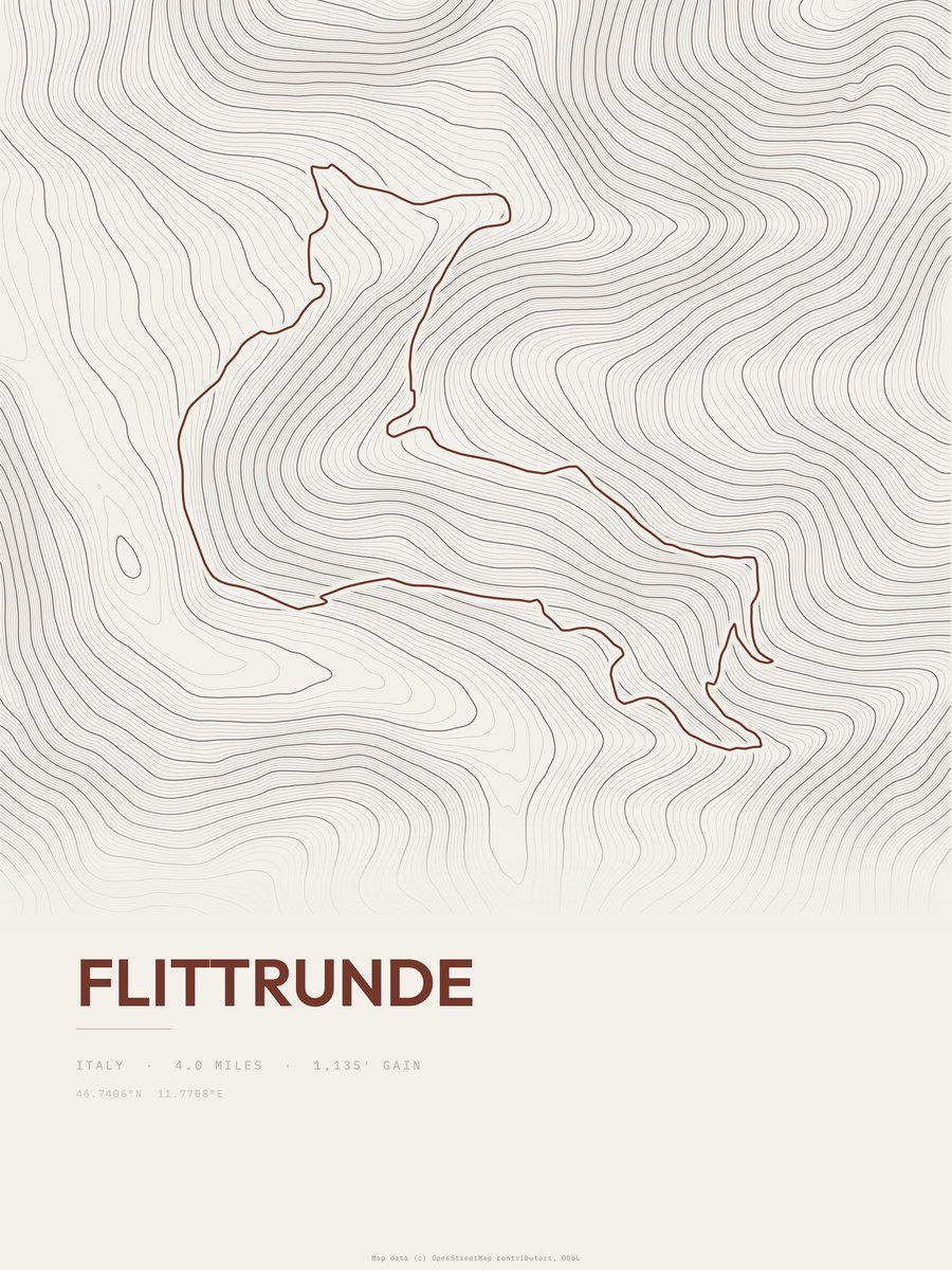 Flittrunde Topographic print
