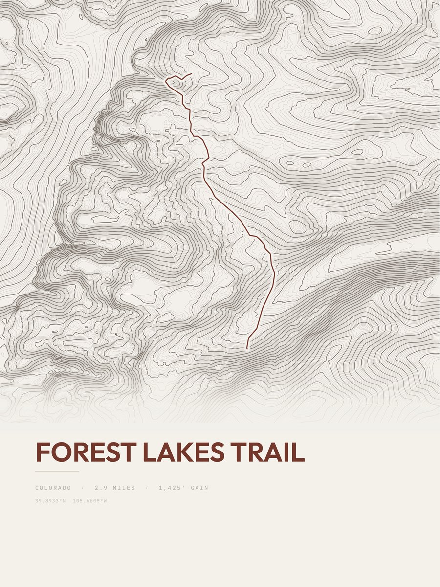 Forest Lakes Trail Topographic print