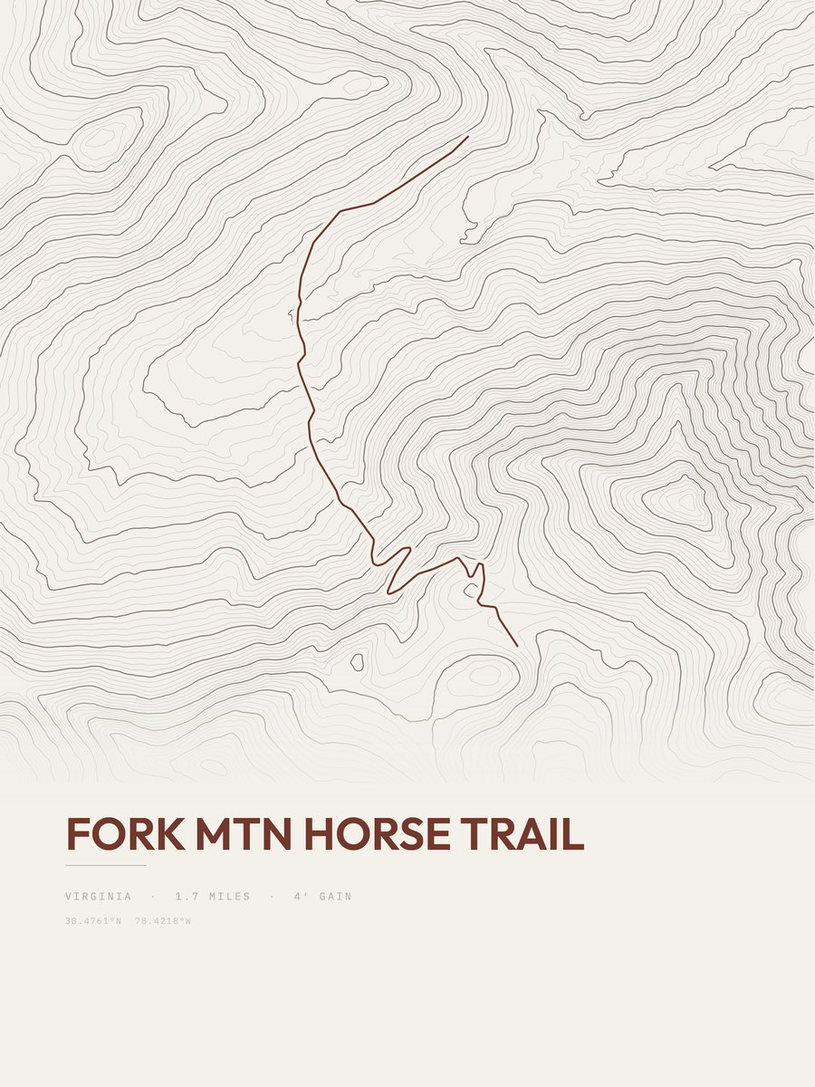 Fork Mountain Horse Trail Topographic print