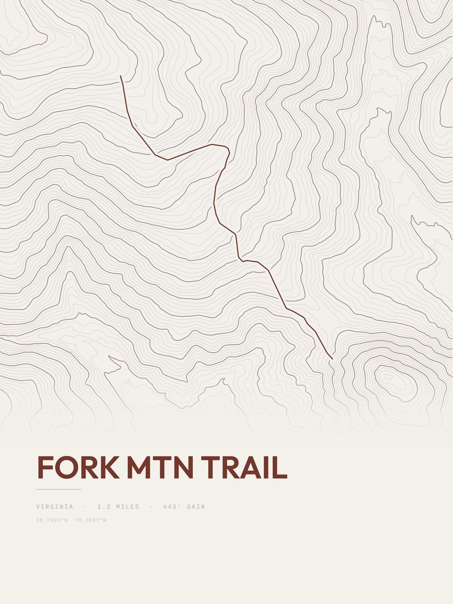 Fork Mountain Trail Topographic print