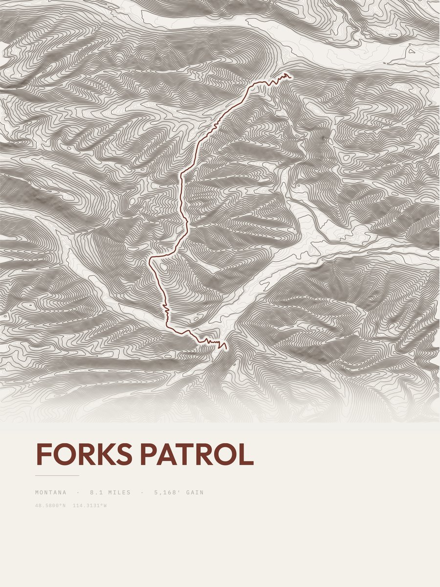 Forks Patrol Topographic print
